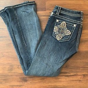 Miss Me Jeans Boot Cut Mid Rise Size 30 Dark Denim